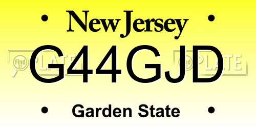 G44GJD New Jersey License Plate