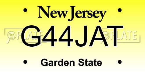 G44JAT New Jersey License Plate