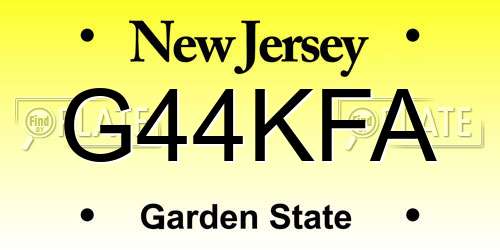 G44KFA New Jersey License Plate