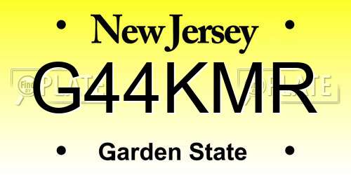 G44KMR New Jersey License Plate