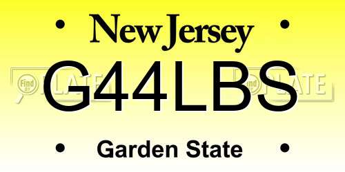 G44LBS New Jersey License Plate