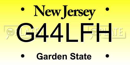 G44LFH New Jersey License Plate