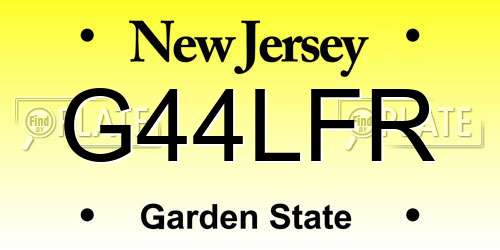G44LFR New Jersey License Plate
