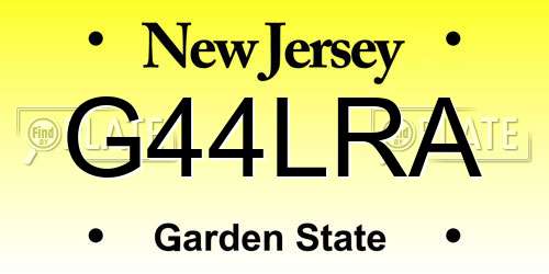 G44LRA New Jersey License Plate