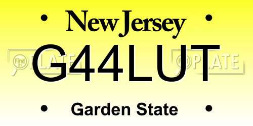 G44LUT New Jersey License Plate
