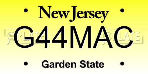 G44MAC New Jersey License Plate
