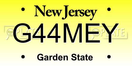 G44MEY New Jersey License Plate