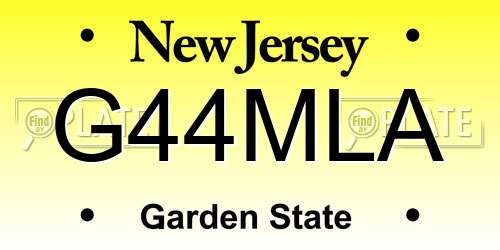 G44MLA New Jersey License Plate