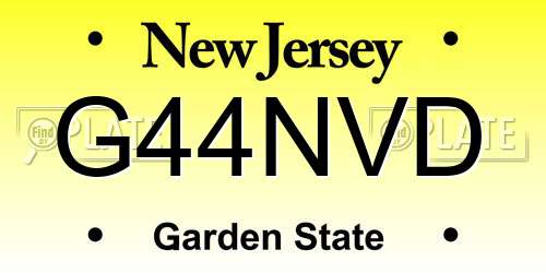 G44NVD New Jersey License Plate