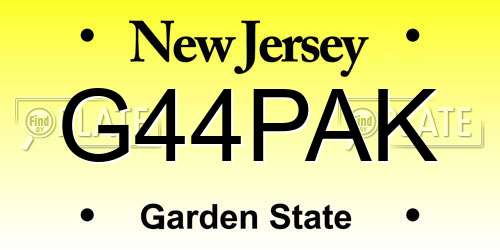 G44PAK New Jersey License Plate