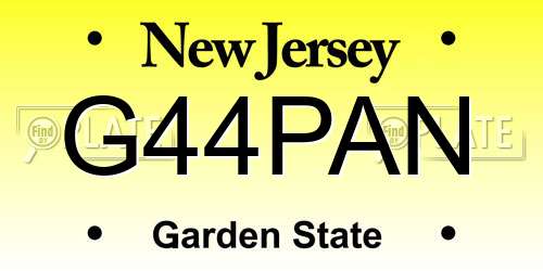 G44PAN New Jersey License Plate