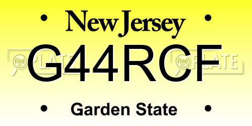 G44RCF New Jersey License Plate