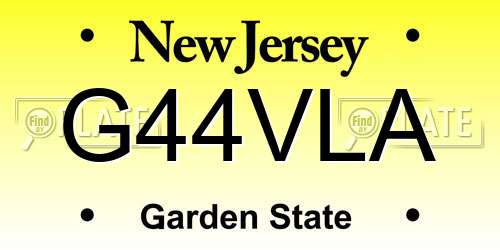 G44VLA New Jersey License Plate