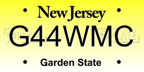 G44WMC New Jersey License Plate