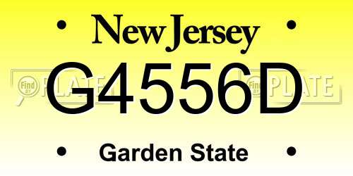 G4556D New Jersey License Plate