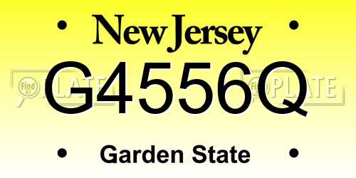 G4556Q New Jersey License Plate