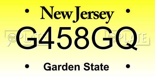 G458GQ New Jersey License Plate