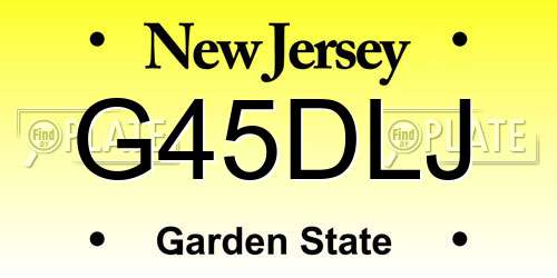 G45DLJ New Jersey License Plate