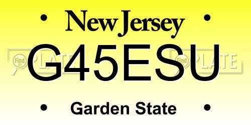 G45ESU New Jersey License Plate