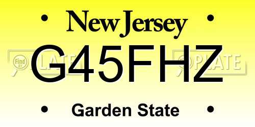 G45FHZ New Jersey License Plate