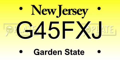 G45FXJ New Jersey License Plate
