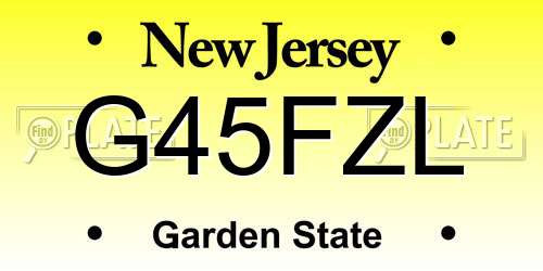 G45FZL New Jersey License Plate