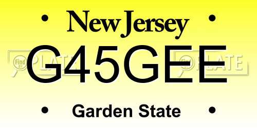 G45GEE New Jersey License Plate
