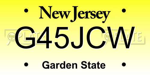 G45JCW New Jersey License Plate