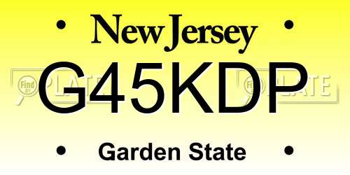 G45KDP New Jersey License Plate