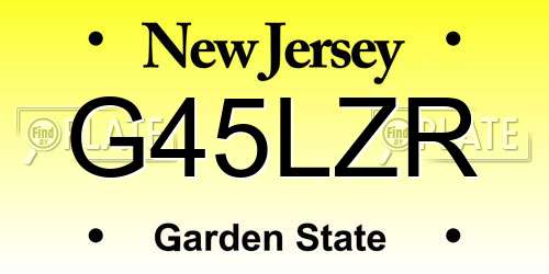 G45LZR New Jersey License Plate