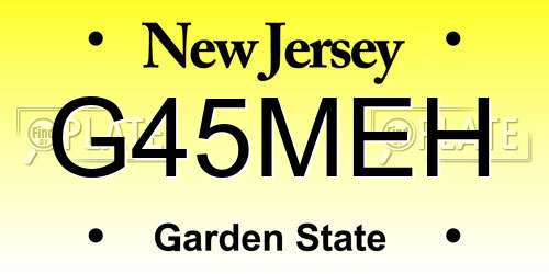 G45MEH New Jersey License Plate