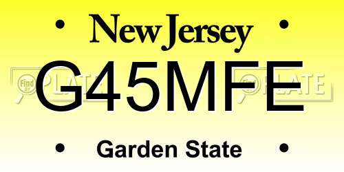 G45MFE New Jersey License Plate