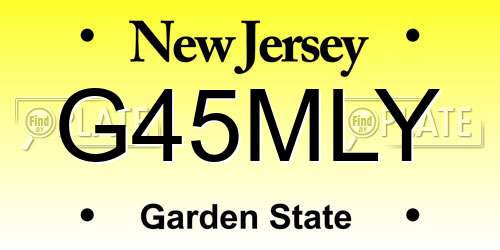 G45MLY New Jersey License Plate