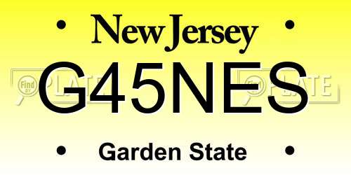 G45NES New Jersey License Plate