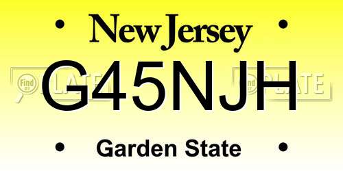 G45NJH New Jersey License Plate