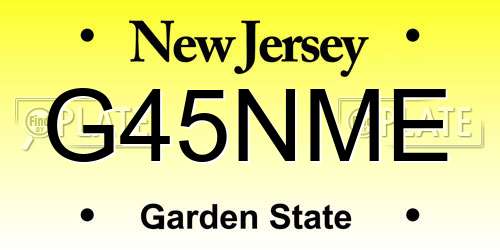 G45NME New Jersey License Plate