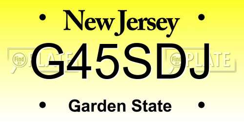 G45SDJ New Jersey License Plate