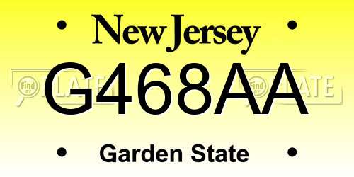 G468AA New Jersey License Plate