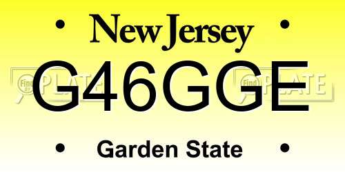 G46GGE New Jersey License Plate
