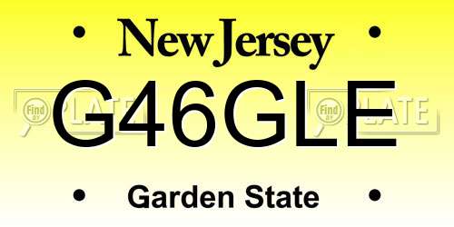 G46GLE New Jersey License Plate