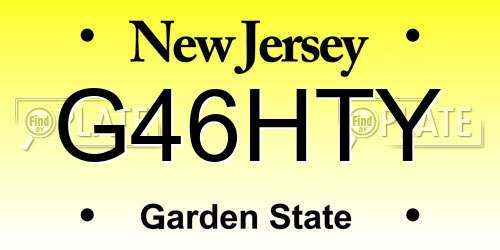 G46HTY New Jersey License Plate