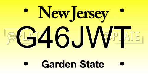 G46JWT New Jersey License Plate