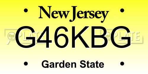 G46KBG New Jersey License Plate