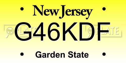 G46KDF New Jersey License Plate