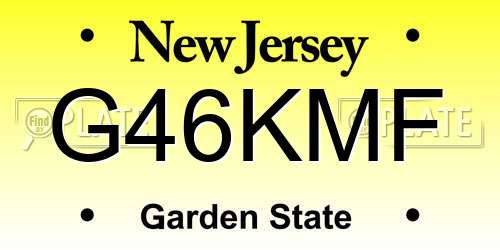 G46KMF New Jersey License Plate