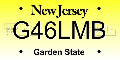 G46LMB New Jersey License Plate