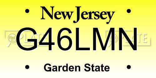 G46LMN New Jersey License Plate