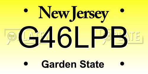 G46LPB New Jersey License Plate