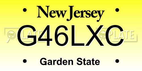 G46LXC New Jersey License Plate