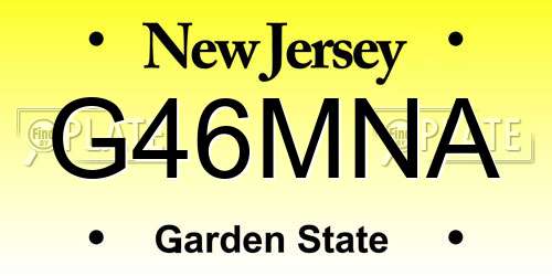 G46MNA New Jersey License Plate